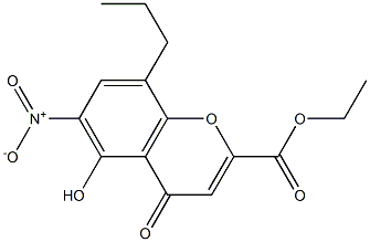 ethyl 5-hydroxy-6-nitro-4-oxo-8-propyl-4H-chromene-2-carboxylate 结构式
