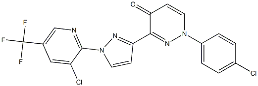 1-(4-chlorophenyl)-3-{1-[3-chloro-5-(trifluoromethyl)-2-pyridinyl]-1H-pyrazol-3-yl}-4(1H)-pyridazinone 结构式