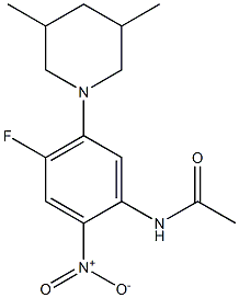 N1-[5-(3,5-dimethylpiperidino)-4-fluoro-2-nitrophenyl]acetamide 结构式