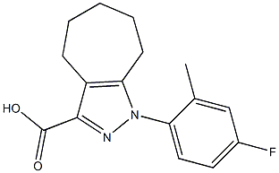 1-(4-fluoro-2-methylphenyl)-1,4,5,6,7,8-hexahydrocyclohepta[c]pyrazole-3-carboxylic acid 结构式