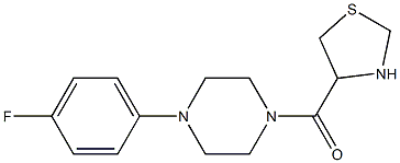 1-(4-fluorophenyl)-4-(1,3-thiazolidin-4-ylcarbonyl)piperazine 结构式