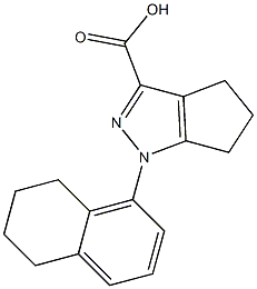1-(5,6,7,8-tetrahydronaphthalen-1-yl)-1,4,5,6-tetrahydrocyclopenta[c]pyrazole-3-carboxylic acid 结构式