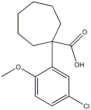 1-(5-chloro-2-methoxyphenyl)cycloheptane-1-carboxylic acid 结构式