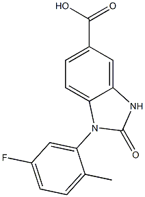 1-(5-fluoro-2-methylphenyl)-2-oxo-2,3-dihydro-1H-1,3-benzodiazole-5-carboxylic acid 结构式