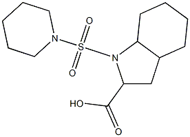 1-(piperidine-1-sulfonyl)-octahydro-1H-indole-2-carboxylic acid 结构式