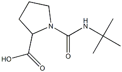 1-(tert-butylcarbamoyl)pyrrolidine-2-carboxylic acid 结构式