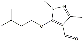 1,3-dimethyl-5-(3-methylbutoxy)-1H-pyrazole-4-carbaldehyde 结构式