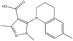 1,3-dimethyl-5-(6-methyl-1,2,3,4-tetrahydroquinolin-1-yl)-1H-pyrazole-4-carboxylic acid 结构式