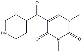 1,3-dimethyl-5-(piperidin-4-ylcarbonyl)-1,2,3,4-tetrahydropyrimidine-2,4-dione 结构式