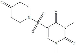 1,3-dimethyl-5-[(4-oxopiperidine-1-)sulfonyl]-1,2,3,4-tetrahydropyrimidine-2,4-dione 结构式