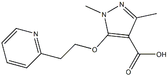 1,3-dimethyl-5-[2-(pyridin-2-yl)ethoxy]-1H-pyrazole-4-carboxylic acid 结构式