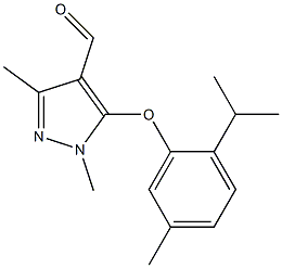 1,3-dimethyl-5-[5-methyl-2-(propan-2-yl)phenoxy]-1H-pyrazole-4-carbaldehyde 结构式