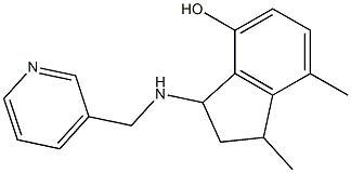 1,7-dimethyl-3-[(pyridin-3-ylmethyl)amino]-2,3-dihydro-1H-inden-4-ol 结构式