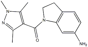 1-[(1,3,5-trimethyl-1H-pyrazol-4-yl)carbonyl]-2,3-dihydro-1H-indol-6-amine 结构式