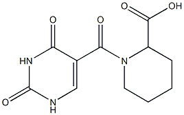 1-[(2,4-dioxo-1,2,3,4-tetrahydropyrimidin-5-yl)carbonyl]piperidine-2-carboxylic acid 结构式