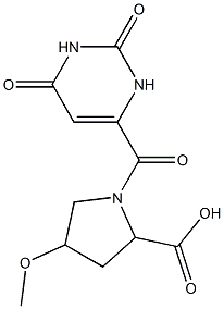 1-[(2,6-dioxo-1,2,3,6-tetrahydropyrimidin-4-yl)carbonyl]-4-methoxypyrrolidine-2-carboxylic acid 结构式
