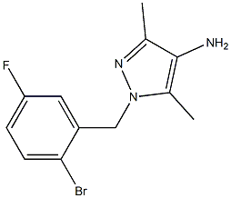 1-[(2-bromo-5-fluorophenyl)methyl]-3,5-dimethyl-1H-pyrazol-4-amine 结构式