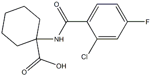 1-[(2-chloro-4-fluorobenzene)amido]cyclohexane-1-carboxylic acid 结构式