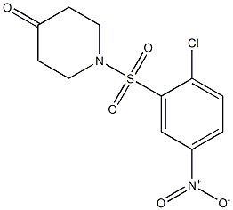 1-[(2-chloro-5-nitrobenzene)sulfonyl]piperidin-4-one 结构式