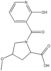 1-[(2-hydroxypyridin-3-yl)carbonyl]-4-methoxypyrrolidine-2-carboxylic acid 结构式