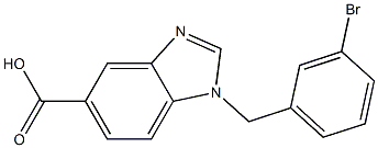 1-[(3-bromophenyl)methyl]-1H-1,3-benzodiazole-5-carboxylic acid 结构式