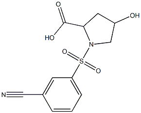 1-[(3-cyanobenzene)sulfonyl]-4-hydroxypyrrolidine-2-carboxylic acid 结构式