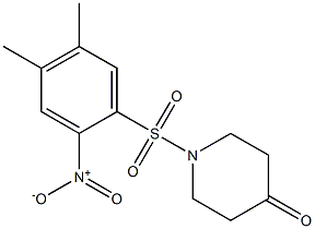 1-[(4,5-dimethyl-2-nitrobenzene)sulfonyl]piperidin-4-one 结构式