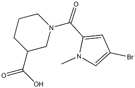 1-[(4-bromo-1-methyl-1H-pyrrol-2-yl)carbonyl]piperidine-3-carboxylic acid 结构式