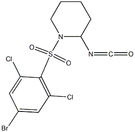 1-[(4-bromo-2,6-dichlorobenzene)sulfonyl]-2-isocyanatopiperidine 结构式