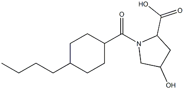 1-[(4-butylcyclohexyl)carbonyl]-4-hydroxypyrrolidine-2-carboxylic acid 结构式