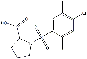 1-[(4-chloro-2,5-dimethylphenyl)sulfonyl]pyrrolidine-2-carboxylic acid 结构式