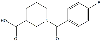 1-[(4-fluorophenyl)carbonyl]piperidine-3-carboxylic acid 结构式