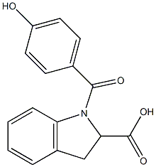 1-[(4-hydroxyphenyl)carbonyl]-2,3-dihydro-1H-indole-2-carboxylic acid 结构式