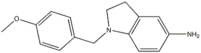 1-[(4-methoxyphenyl)methyl]-2,3-dihydro-1H-indol-5-amine 结构式