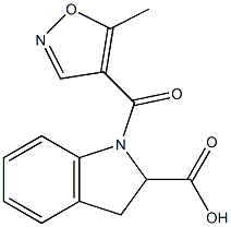 1-[(5-methyl-1,2-oxazol-4-yl)carbonyl]-2,3-dihydro-1H-indole-2-carboxylic acid 结构式