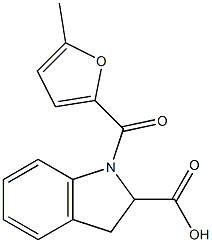 1-[(5-methylfuran-2-yl)carbonyl]-2,3-dihydro-1H-indole-2-carboxylic acid 结构式