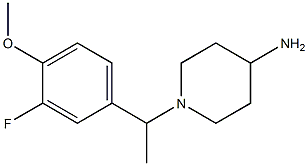 1-[1-(3-fluoro-4-methoxyphenyl)ethyl]piperidin-4-amine 结构式