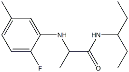 2-[(2-fluoro-5-methylphenyl)amino]-N-(pentan-3-yl)propanamide 结构式