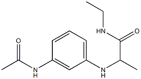 2-[(3-acetamidophenyl)amino]-N-ethylpropanamide 结构式