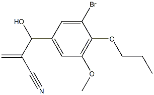 2-[(3-bromo-5-methoxy-4-propoxyphenyl)(hydroxy)methyl]prop-2-enenitrile 结构式