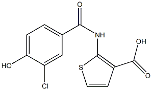 2-[(3-chloro-4-hydroxybenzene)amido]thiophene-3-carboxylic acid 结构式