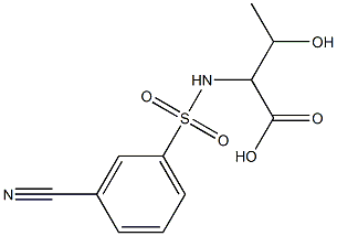 2-[(3-cyanobenzene)sulfonamido]-3-hydroxybutanoic acid 结构式