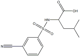 2-[(3-cyanobenzene)sulfonamido]-4-methylpentanoic acid 结构式