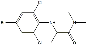 2-[(4-bromo-2,6-dichlorophenyl)amino]-N,N-dimethylpropanamide 结构式