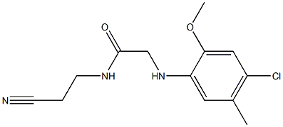 2-[(4-chloro-2-methoxy-5-methylphenyl)amino]-N-(2-cyanoethyl)acetamide 结构式