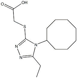 2-[(4-cyclooctyl-5-ethyl-4H-1,2,4-triazol-3-yl)sulfanyl]acetic acid 结构式