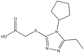2-[(4-cyclopentyl-5-ethyl-4H-1,2,4-triazol-3-yl)sulfanyl]acetic acid 结构式