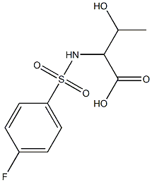 2-[(4-fluorobenzene)sulfonamido]-3-hydroxybutanoic acid 结构式