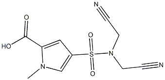 4-[bis(cyanomethyl)sulfamoyl]-1-methyl-1H-pyrrole-2-carboxylic acid 结构式