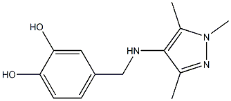 4-{[(1,3,5-trimethyl-1H-pyrazol-4-yl)amino]methyl}benzene-1,2-diol 结构式